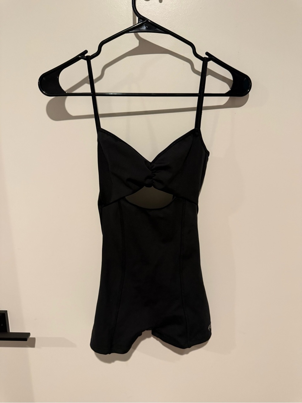 Frankie’s Bikinis Athletic Black Cutout Knot Romper